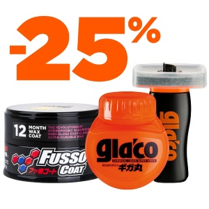 soft99 protection time set dark fusso + compound roll on + glaco max