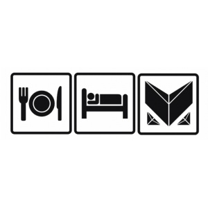Naklejka EAT | SLEEP | MRCLEANER - biała