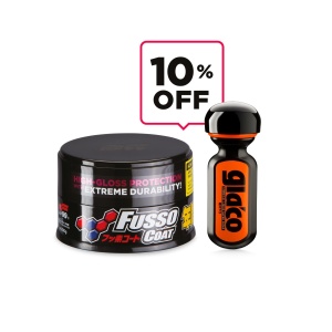Soft99 New Fusso Coat 12 Months DARK Wax 200g + SOFT99 Ultra Glaco - niewidzialna wycieraczka o wysokiej trwałości