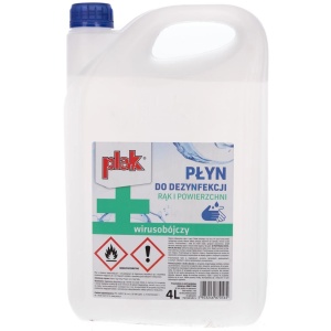 plak płyn do dezynfekcji rąk i powierzchni, wirusobójczy 4l