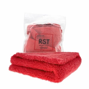 chemicalworkz red edgeless soft touch premium – mikrofibra bez obszycia, 500gsm, 40x40cm