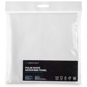 FX Protect Polar White Microfiber Towel – delikatna mikrofibra bez obszycia, 40x40cm, 320gsm