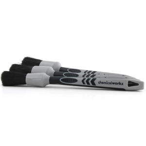 chemicalworkz black detailing brush set - zestaw pędzelków detailingowych, 3 sztuki