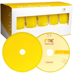 NAT Studio BOX SLASH Yellow DA - zestaw średniej twardości padów polerskich, 133/148mm, 10 sztuk