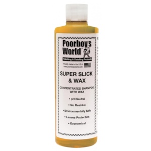 poorboy`s world super slick wax shampoo - szampon z dodatkiem naturalnego wosku 473ml