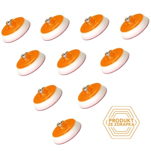 Zestaw 10 szt. Honey ELASTIC talerz tarcza mocująca na rzep M14 miękka biała pianka - 75mm