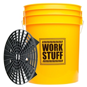 Work Stuff "WASH" żółte wiadro detailingowe + Separator czarny 20 L