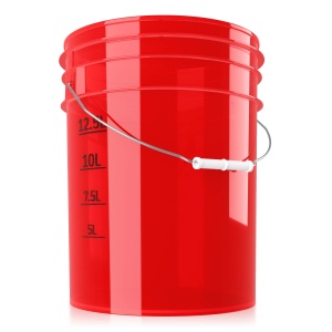 chemicalworkz Performance Buckets Red Transparent 5Gal - Wiadro detailingowe, czerwone 19L