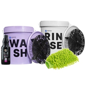 Monster Shine Wiadro fioletowe 19L + szare 19L + 2x separator + wiggle + Snowball 500ml