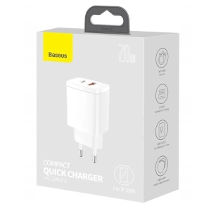 Baseus Szybka ładowarka z 2 portami USB-A, USB-C