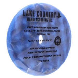 Lake Country Blue Cutting Waffle Pro – twardy waflowy pad polerski, niebieski 140mm