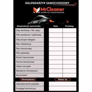 Kalendarzyk Samochodowy Must-Have Najlepszy